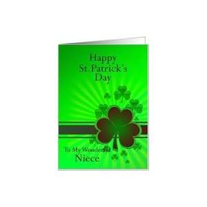  Shamrocks for St Patricks Day, niece Card Health 