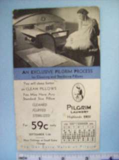 JJ429 Sept 1936 Pilgrim Laundry Highlands Pillow Cleand  