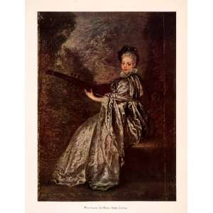  1957 Tipped In Print Antoine Watteau Painting La Finette 