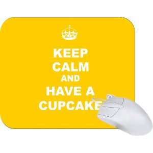 Rikki Knight Keep Calm and have a Cupcake   Yellow Mouse Pad Mousepad 