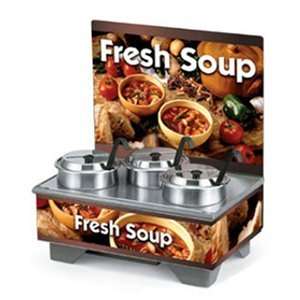 Vollrath 720201103 Full Size Soup Merchandiser Base with Menu Board, 4 