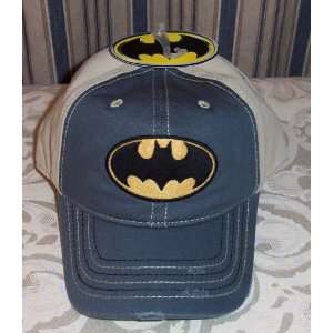  DC Comics BATMAN Logo Flat Distressed Gray Baseball Cap 