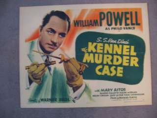   KENNEL MURDER CASE 1942 RELEASE ORIGINAL 1/2 SHEET MOVIE POSTER  