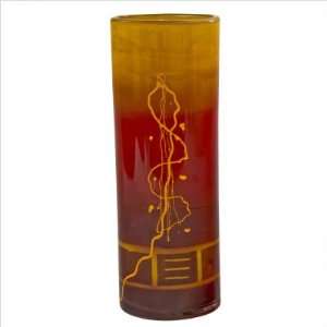  Ambiente Handmade Red And Yellow Inscriptions Finish Blown 