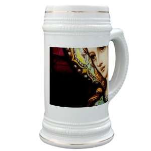  Stein (Glass Drink Mug Cup) Mother Mary Stained Glass 