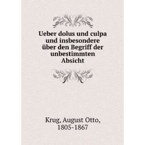   Begriff der unbestimmten Absicht August Otto, 1805 1867 Krug Books