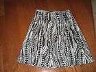 Blk Gray Linen Skirt w/designs side zip. KENAR. Sz 14