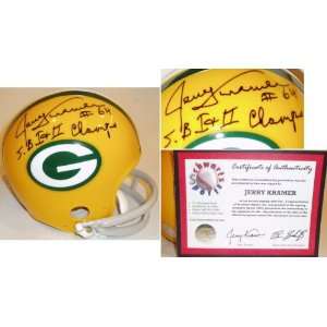  Jerry Kramer Signed Packers Mini Helmet w/SB I,II Champs 