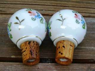 Hand Painted Milk Glass SCOTCH Bottle Corks / Stoppers  
