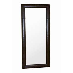  A 61 1 001 Baxton Studio Floor Mirror with Dark Brown Leather 