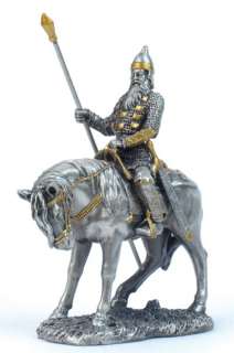 MEDIEVAL KNIGHTS   PEWTER KNIGHT WITH PIKE ON HORSE 7217