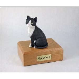  1394 Black/White Cat Cremation Urn