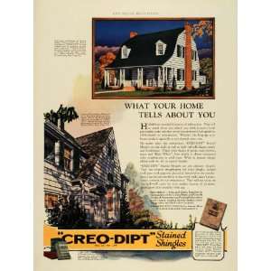 1924 Ad Creo Dipt Stained Shingles Home Improvement   Original Print 