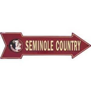  Florida State Seminole Country Arrow tin metal sign 