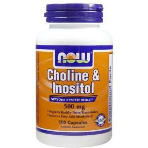  Now Choline & Inositol, 100 Capsule Health & Personal 