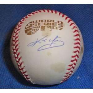 Kevin Youkilis Autographed Ball   2007 WS BLEM   Autographed Baseballs 