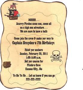 Pirate Map,Princess Scroll,Tinkerbell Invitation CUTE  