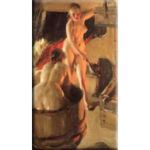   in the sauna 17x30 Streched Canvas Art by Zorn, Anders
