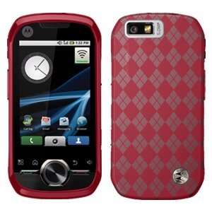 Red Cruzer Argyle High Gloss TPU Soft Gel Skin Case   For Motorola i1 