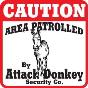  Caution Attack Donkey Farm or Barnyard Sign Kitchen 