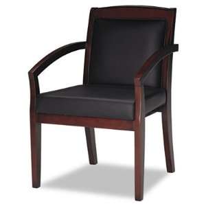  MLNVSCABMAH   Guest Chairs,21x23x34,Black Leather/Mahogany 