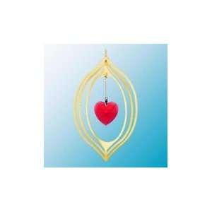  24K Gold Heart Lemon Spinner Ornament   Red Swarovski 