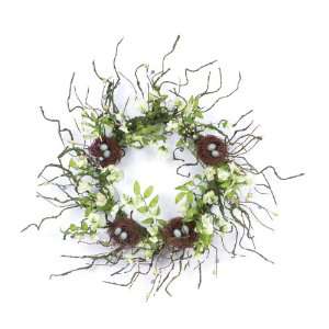   Sweet Pea Berry and Birdnest Polyester and Twig Wreath