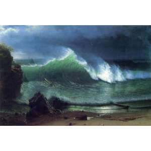 Oil Painting Emerald Sea Albert Bierstadt Hand Painted 