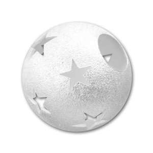  10mm CASPIA Sterling Silver Satin Bead with Stars