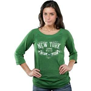   Womens Raglan Long Sleeve Distressed Foil Graphic Scoop Neck T Shirt