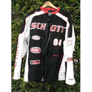  Schott Racing Jacket White & Red Large Like New / Floor 