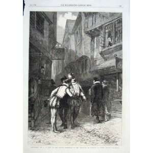   By Gow Antique Print 1869 Fine Art Street Scen
