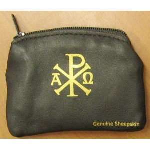  Brown Sheepskin Leather Rosary Case (1688BN) with 