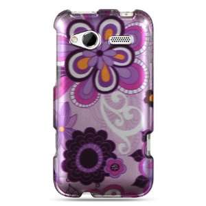 VMG HTC Radar Design Hard Case Cover 2 ITEM COMBO Purple Daisy Floral 