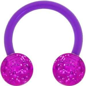  Bioplast Purple Glitter Circular Horse Shoe Jewelry