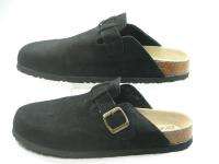 New WHITE MOUNTAIN Black Suede Cork Clog Mules 10 M  