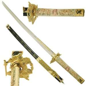  Golden Samurai Warrior Sword with Scabbard Sports 