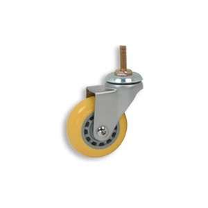 Cool Casters   Solid Skate Wheel Caster, Yellow Wheel , Satin Chrome 