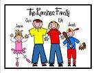 Personalized Stick Figure People Note Cards