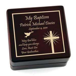  Personalized Inspirational Wooden Baptism Rosary Box