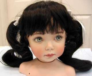   WIG Dark Brown size 9 10 NEW ponytails & bangs for girl or lady dolls