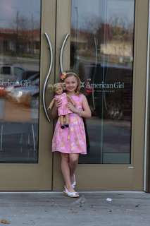 American Girl Flower Garden Dress Pink Easter 7 EUC Matches AG doll 