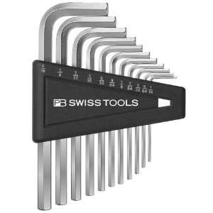  PB Swiss Tools Hex Key Set, chrome plate, sizes 3/32 5/16 