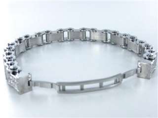 5CT DIAMOND 18KT WHITE GOLD BICYCLE CHAIN LINK BRACELET  
