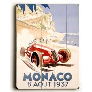  Wood Sign  1937 Monaco Grand Prix F1 Race