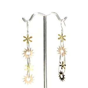   Dangle Earrings with Rhodium, 18K Gold andn Rose Gold Plated Jewelry