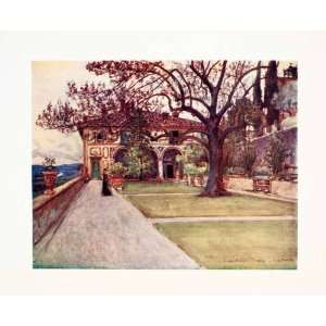  1905 Color Print Villa Medici Fiesole Tuscany Italy 
