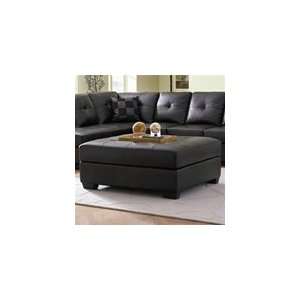  Darie Black Leather Ottoman by Coaster   500607