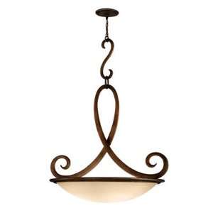 Dauphine Pendant in Bronze Size Large, Bulb Type 5 x 100W Medium 