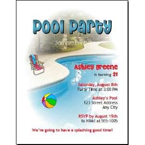  Pool Birthday Party Invitation